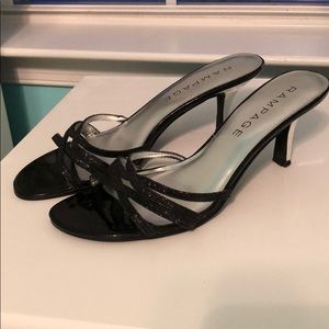 Black Sparkly 1” Heels Size 6.5